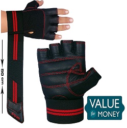 Xtrim Unisex Macho Leather Gym Workout Wrist Wrap Gloves